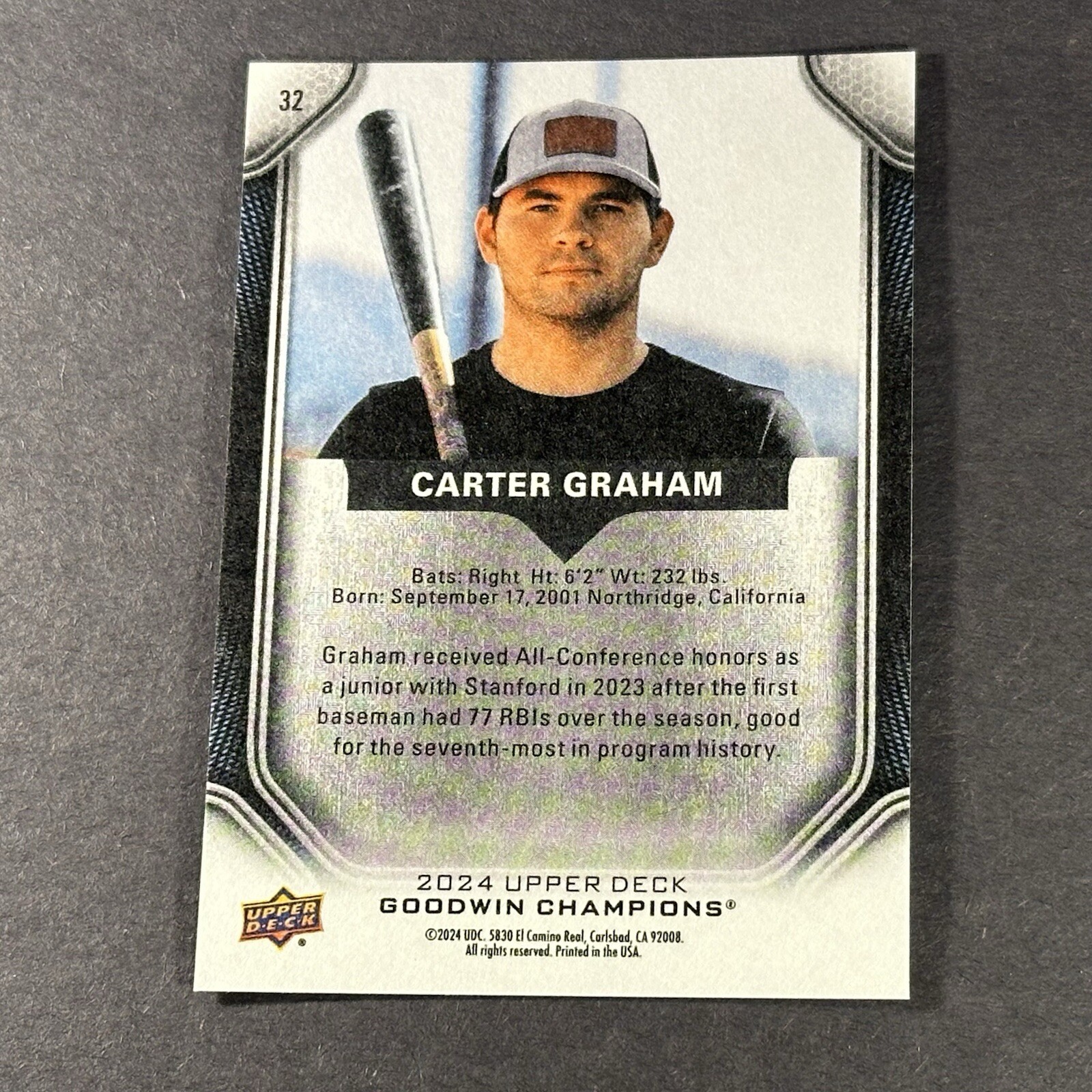 2024 Upper Deck Goodwin Champions Carter Graham #32