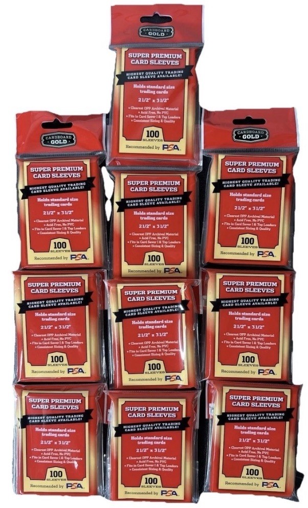 Lot of 10 Card Sleeves Cardboard Gold SUPER PREMIUM Soft Sleeves Standard Size
