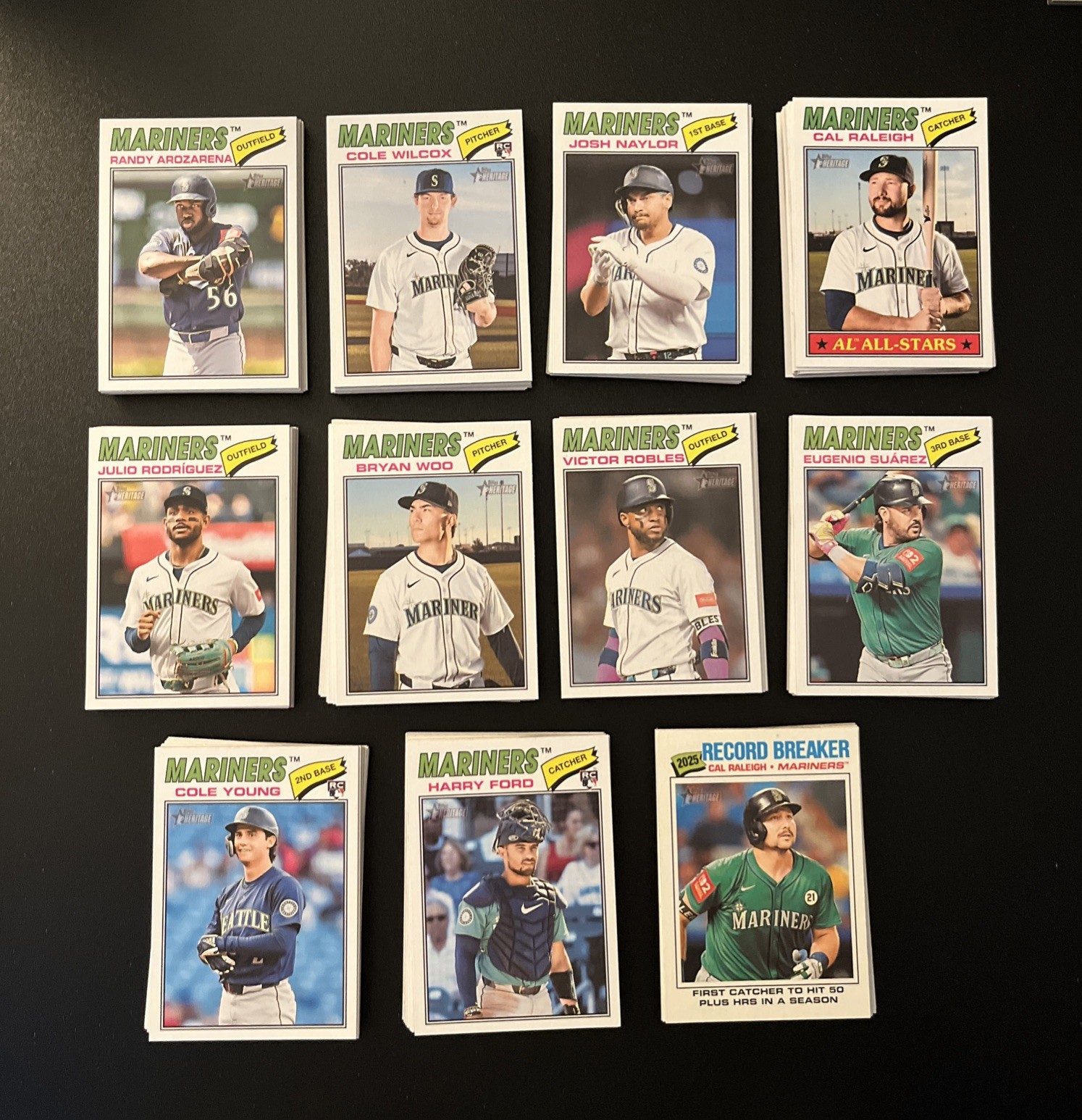 2026 Topps Heritage ~ Seattle Mariners 11 Card Team Set 1 – 400 No SP