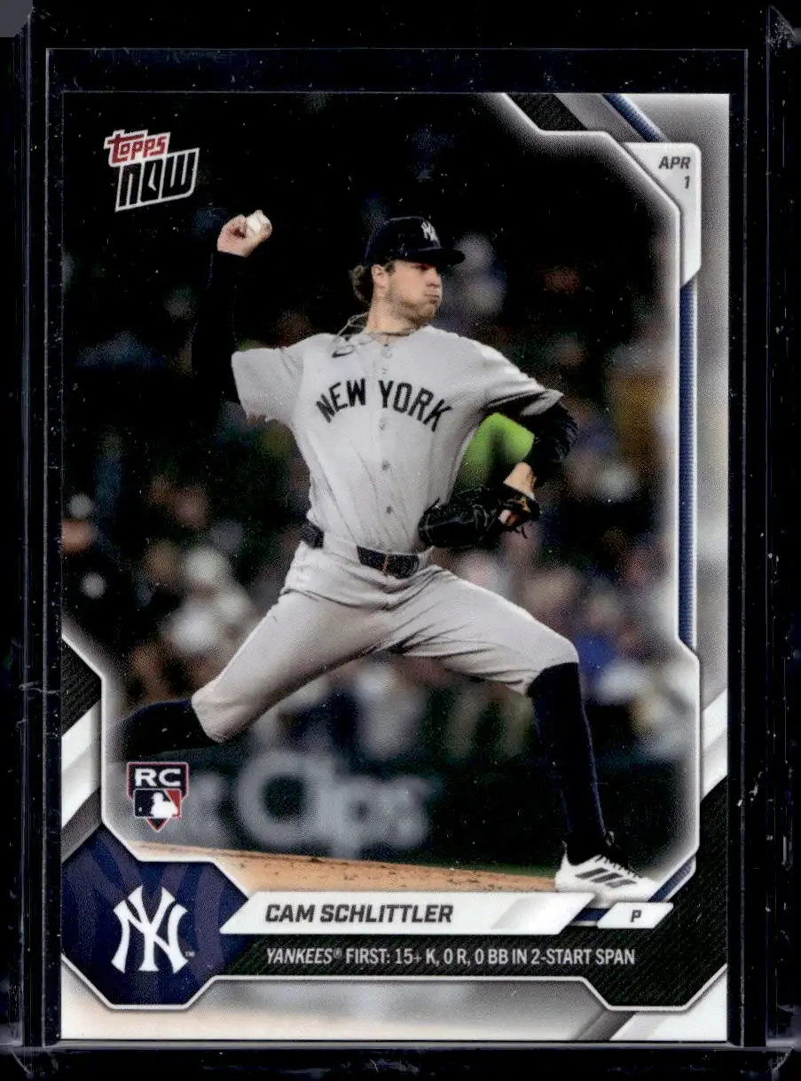 2026 Topps Now #41 Cam Schlittler Base Card (Quantity) RC Rookie