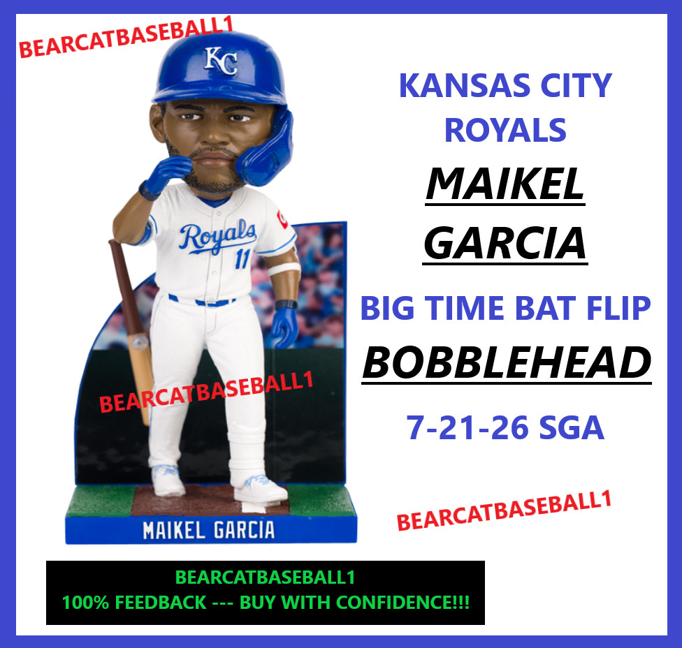 KANSAS CITY ROYALS MAIKEL GARCIA BAT FLIP BOBBLEHEAD 7-21-26 SGA PRESALE NIB