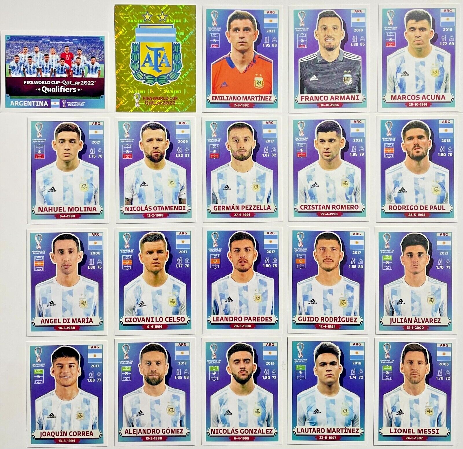 Panini FIFA World Cup | ARG KSA MEX POL FRA AUS DEN TUN ESP CRC GER JPN (PICK)