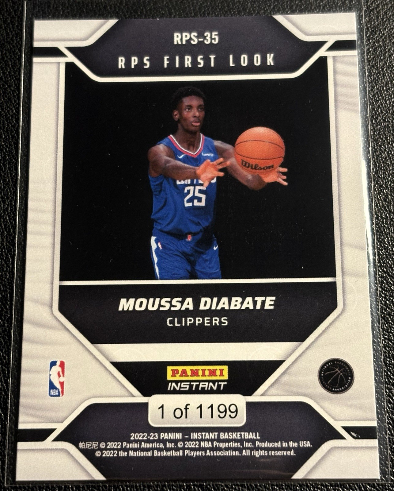 Moussa Diabate Signed 2022-23 Panini Instant First Look #RPS-35 RC Ip Auto Gtp