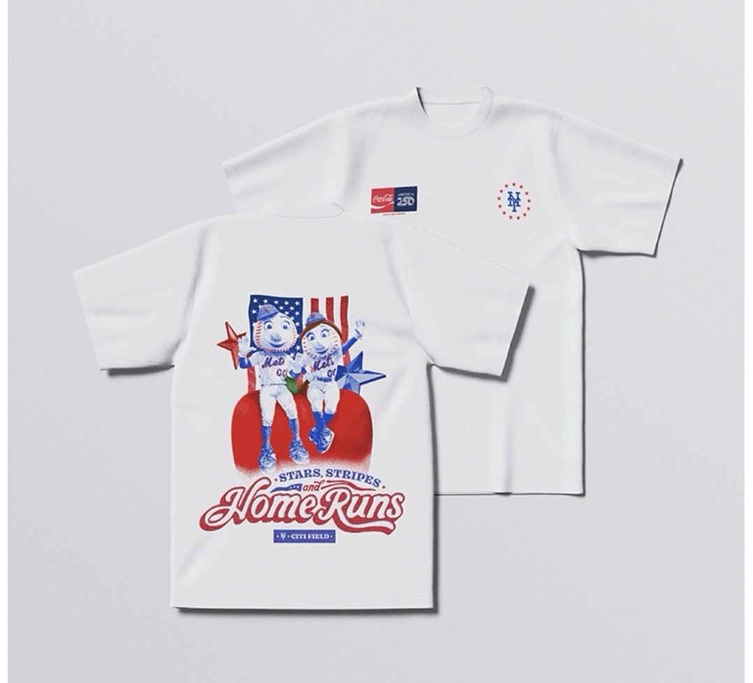 2026 NY Mets SGA Mr/Mrs Met 250 Shirt Size XL 6/27 America USA