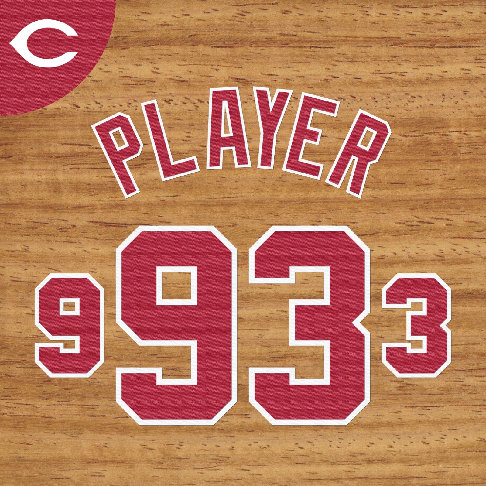 CINCINNATI REDS HOME/ROAD JERSEY LETTERING AND NUMBERING KIT (93-98)