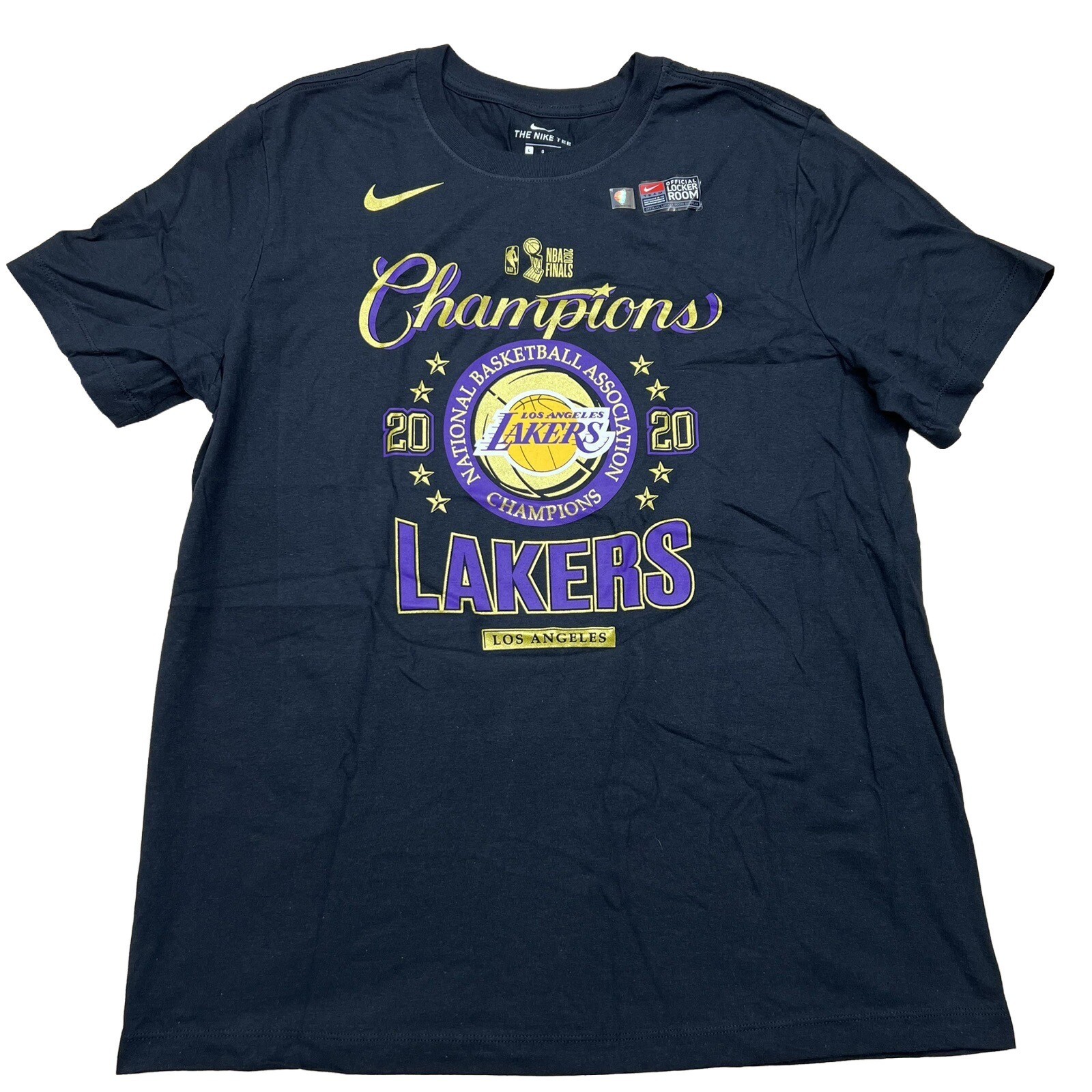 New Women Los Angeles Lakers Nike 2020 NBA Finals Champions Locker Room Shirt