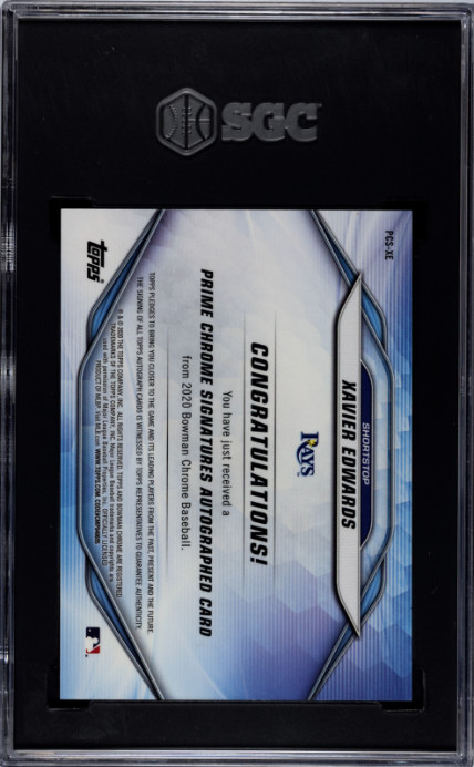 2020 Bowman Chrome #PCS-XE Xavier Edwards Orange Refractor Auto /25 SGC 10/10