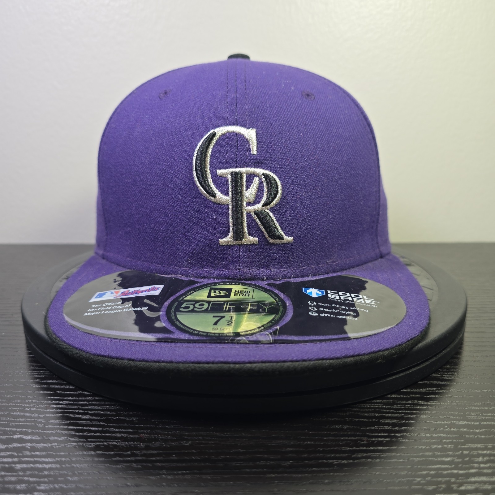 Colorado Rockies New Era 59FIFTY Cool Base Made in USA On-Field Fitted Hat 7 1/2