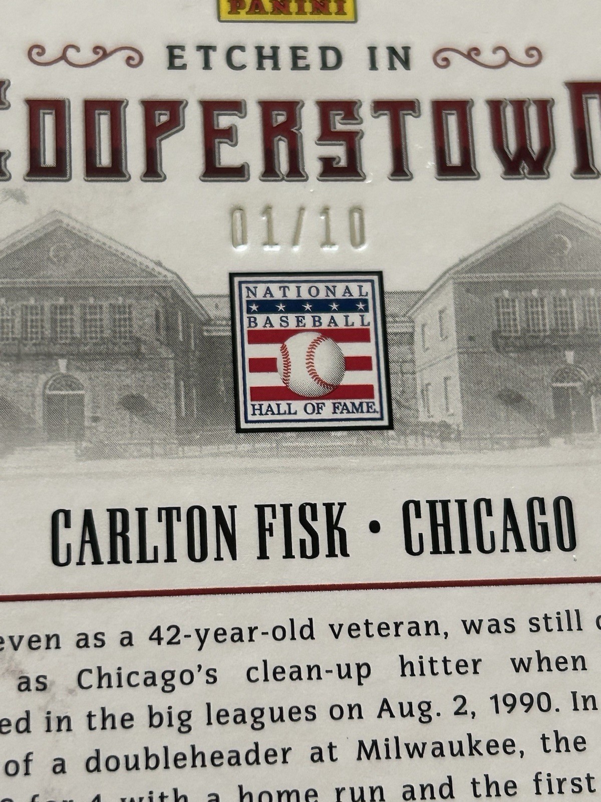 2015 Panini Cooperstown Frank Thomas/Carlton Fisk Sapphire Gem 1/10