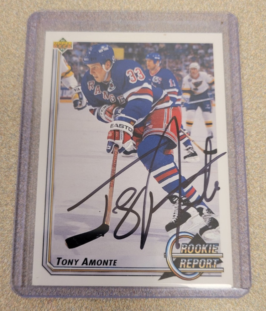 TONY AMONTE SIGNED 1992-93 UPPER DECK HOCKEY CARD #359 TTM AUTOGRAPH AUTO UD
