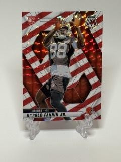 2025 Panini Mosaic #384 Harold Fannin Jr. Mosaic Red and White Stripe