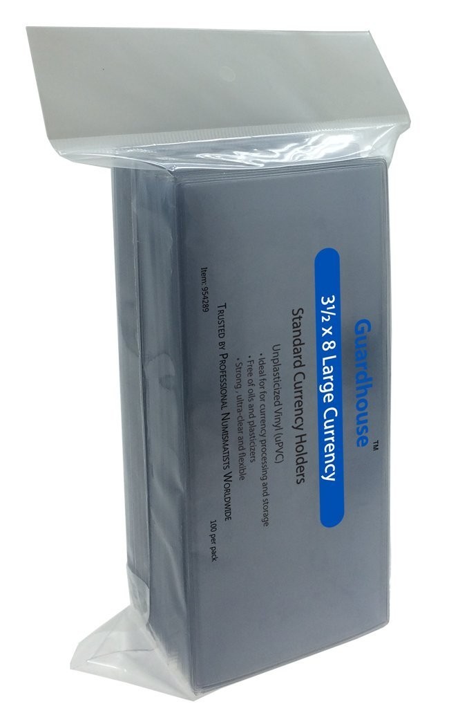 Large Banknote Currency Sleeves – 100 Pack, Clear Protective Holders for Collect
