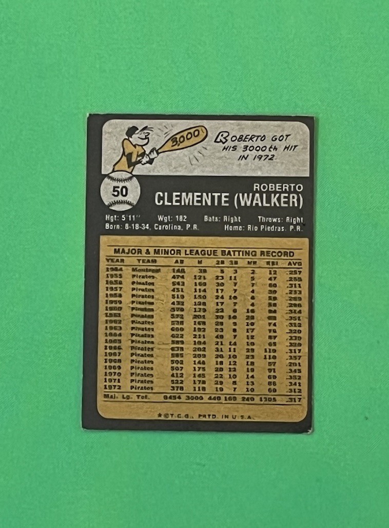 1973 Topps Roberto Clemente #50 • Pirates • HOF • VG
