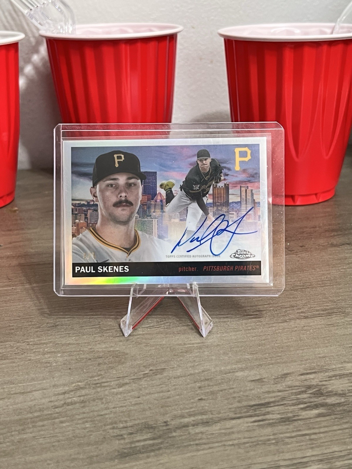 Topps 2025 Chrome Platinum Paul Skenes Pirates 1955 City Var Auto 4/5