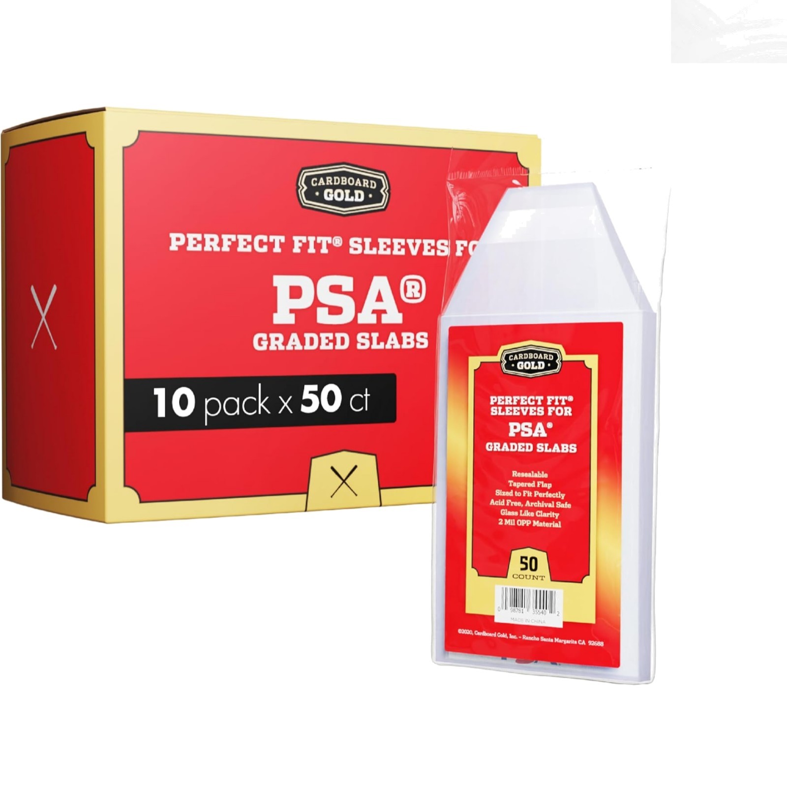 Clear PSA Graded Card Sleeves – 50 Slab Protectors with Resealable Closure