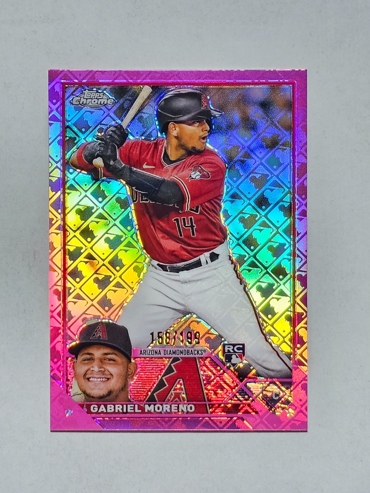 2023 Topps Chrome Logofractor Gabriel Moreno Pink /199 Rookie RC Diamondbacks