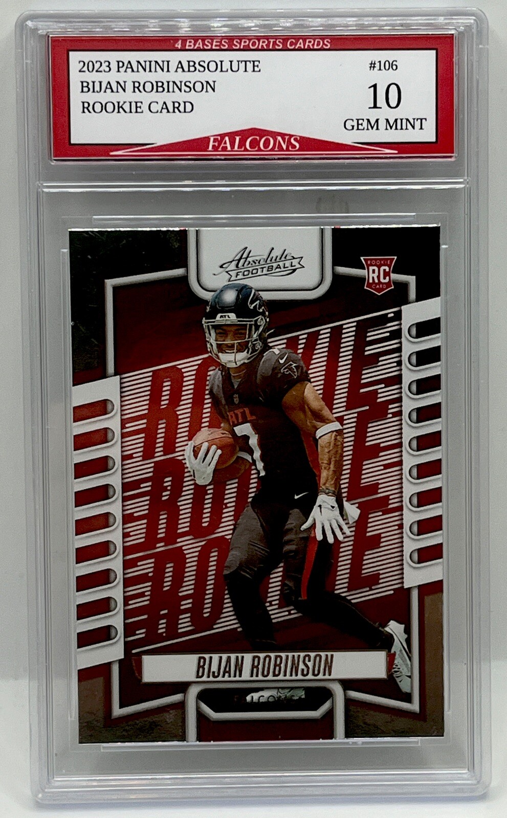 2023 Panini Absolute Bijan Robinson Falcons Rated Rookie Card #106 Gem Mint 10!
