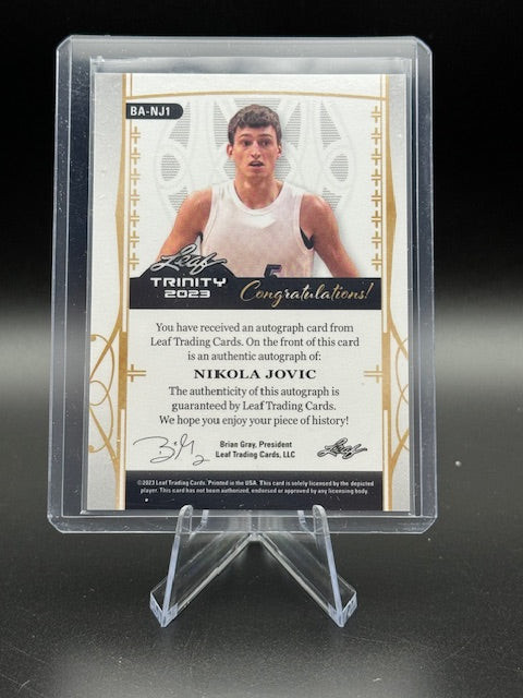 2023 Leaf Trinity Nikola Jovic Signature Rookie Card BA-NJ1 #30/35