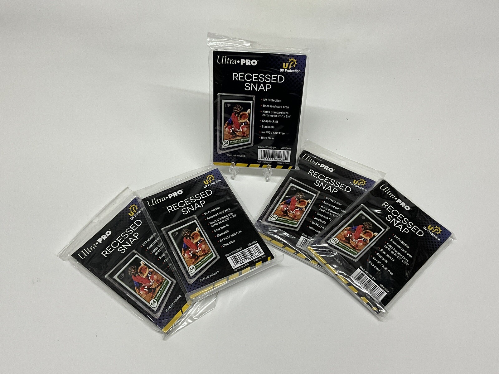 Lot Of 5 ULTRA PRO RECESSED SNAP UV SAFE STANDARD SIZE Card Holder 85938-uv