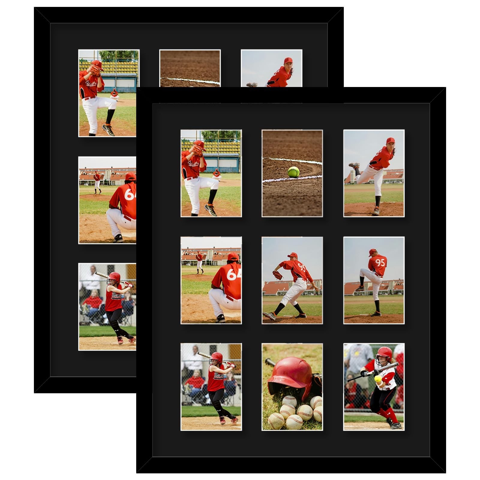 9-Card Trading Card Display Frame – Wall Mount for Sports Collectors, Black