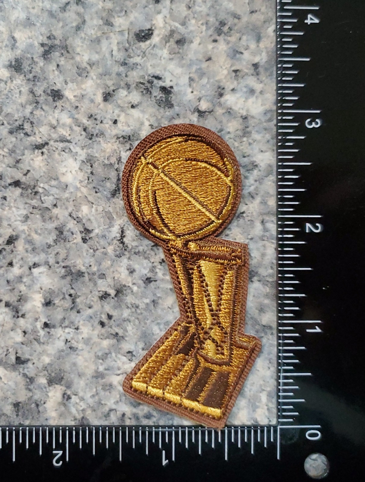NBA- CHAMPIONSHIP TROPHY PATCH – Embroidered Iron On. 3″x1.5″