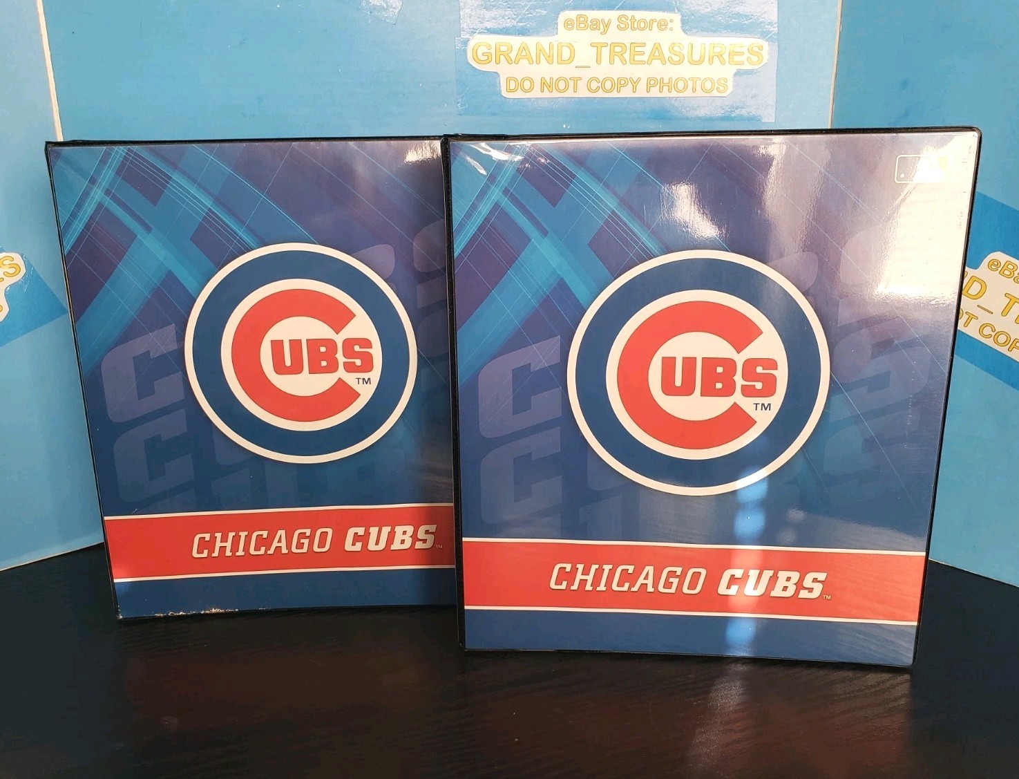 LOT OF 2 MLB CHICAGO CUBS 1-INCH 3-RING BINDER Markings Gibson School Collecting