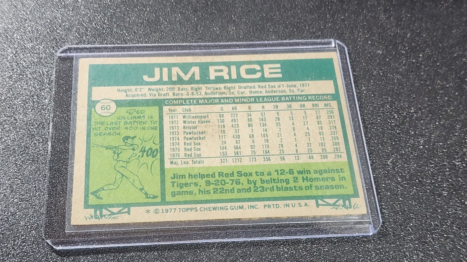 1977 Topps – Jim Rice #60