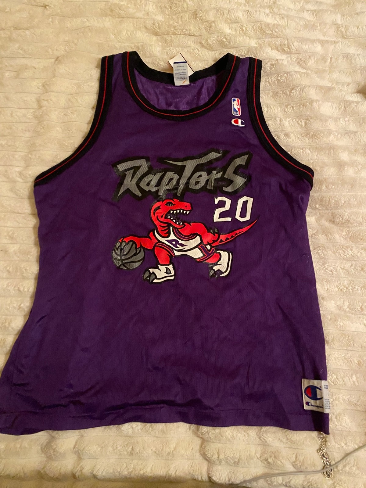 Vintage Raptors Stoudamire jersey, Champion size 48