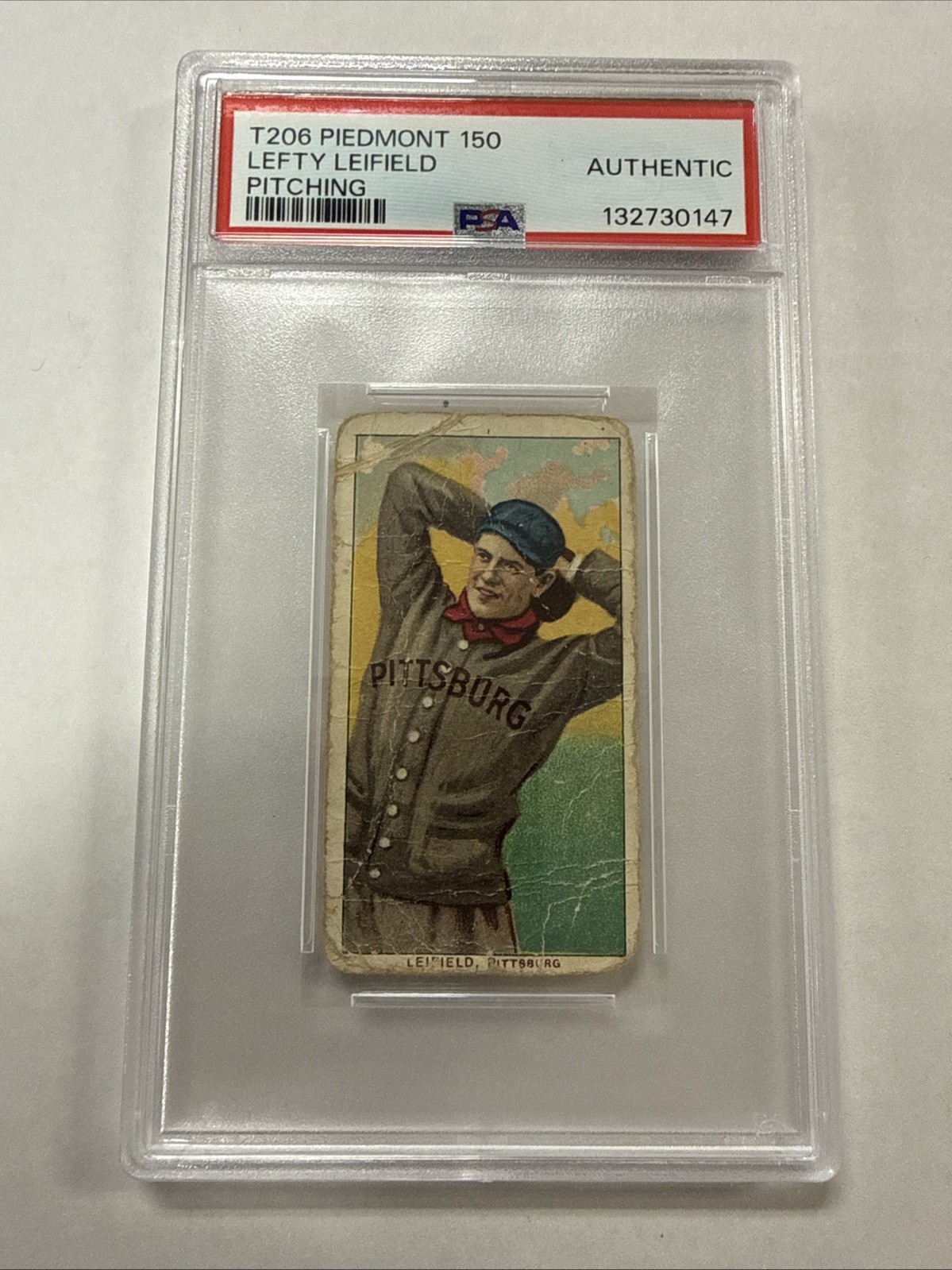 1909-11 T206 Lefty Leifield Pitching Piedmont 150 PSA Authentic Pittsburgh