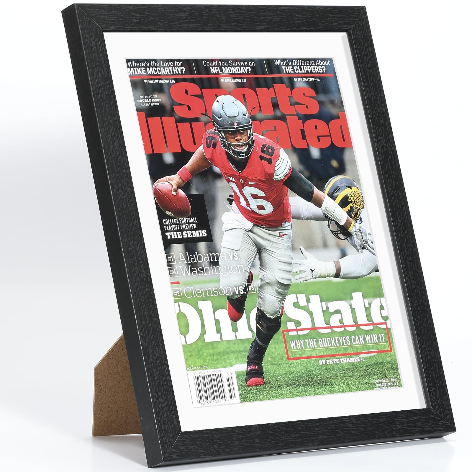 Sports Magazine Frame Wood Display Case for 8 x 10.5 Magazines Wall Moun