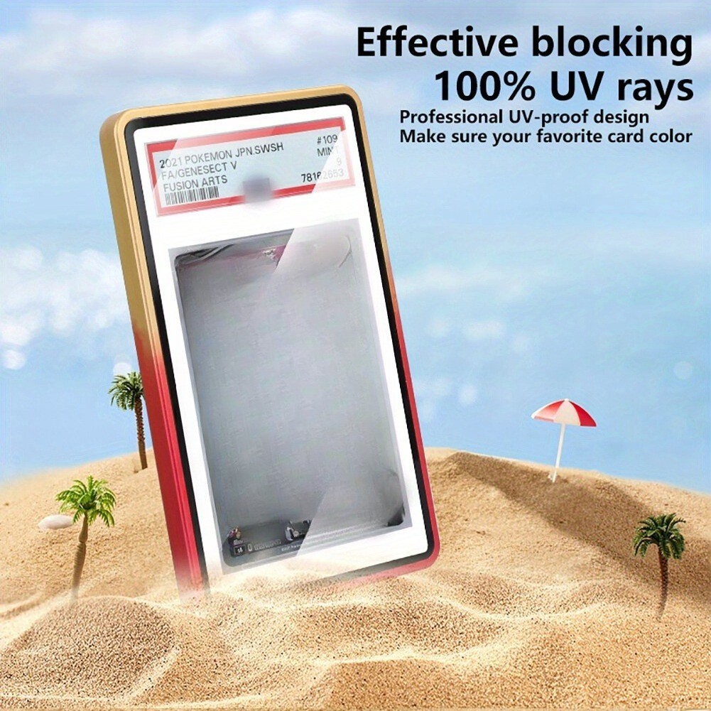 5pcs/set Magnetic Metal Slab Bumper Case UV-Resistant For 35pt PSA Graded Cards