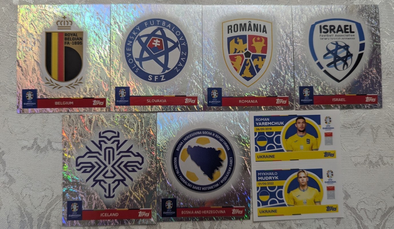 Topps UEFA Euro 2024 Stickers Complete Your Set YOU PICK Group E BEL SVK ROM BEL