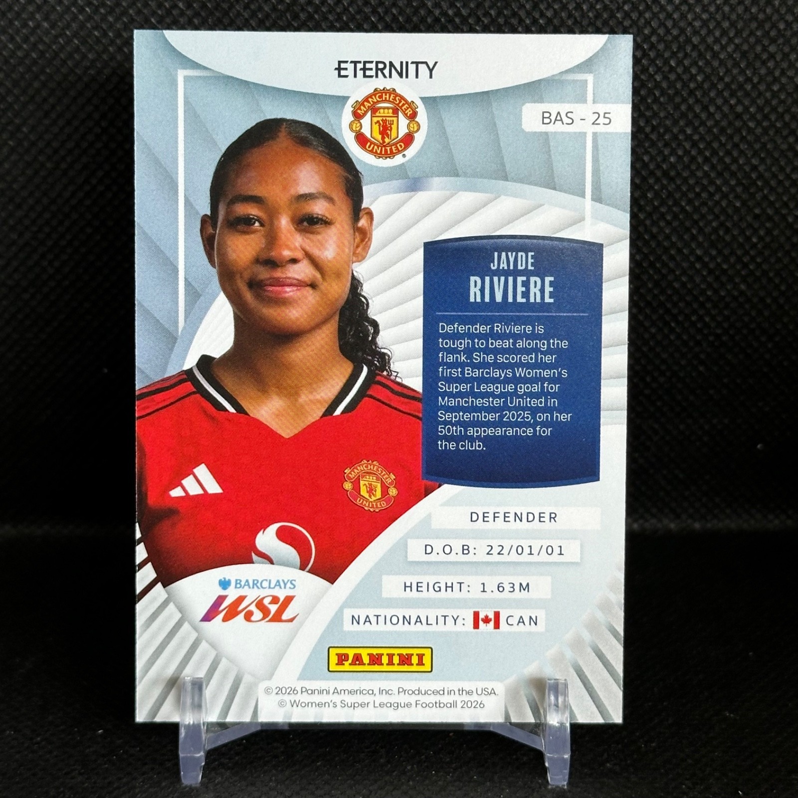 JAYDE RIVIERE BAS-25 • 2025/26 Panini WSL Eternity Manchester United (US Seller)
