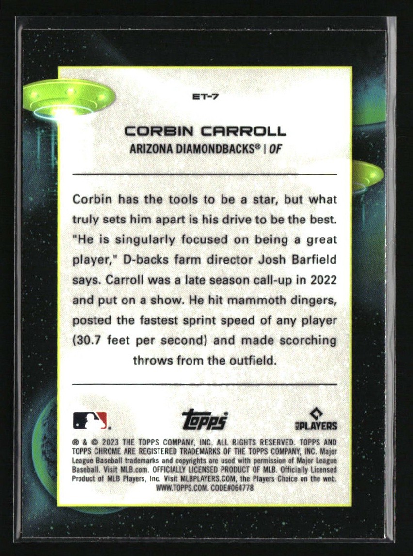 2023 Topps Chrome Cosmic Extraterrestrial Talent Corbin Carroll Diamondbacks
