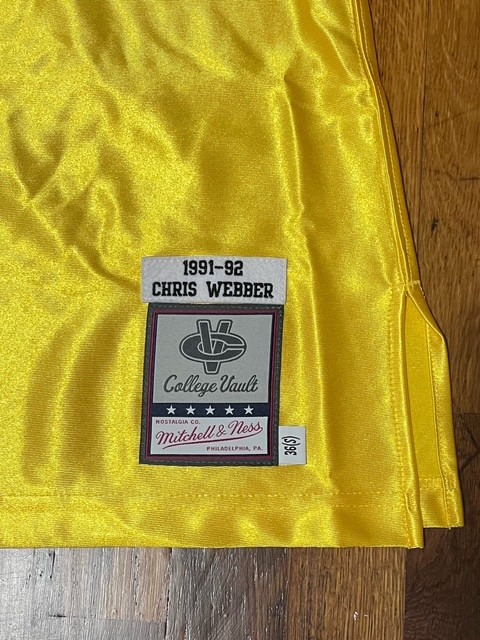 Chris Webber Michigan Mitchell and Ness 1991/92 Authentic Throwback Jersey S NEW