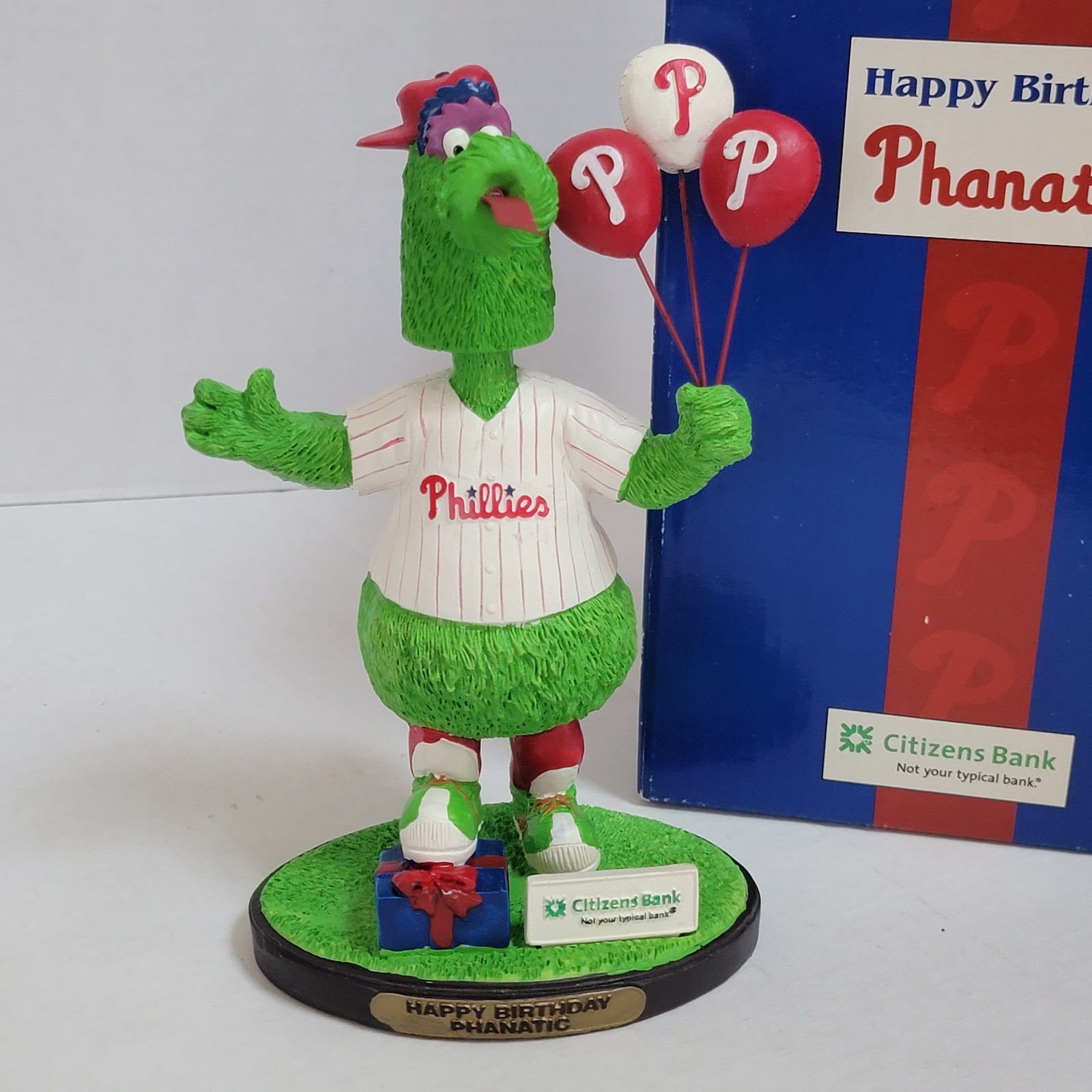 2007~ Phillie Phanatic~ “Happy Birthday Phanatic”`~BD&A Bobblehead Mascot~ READ