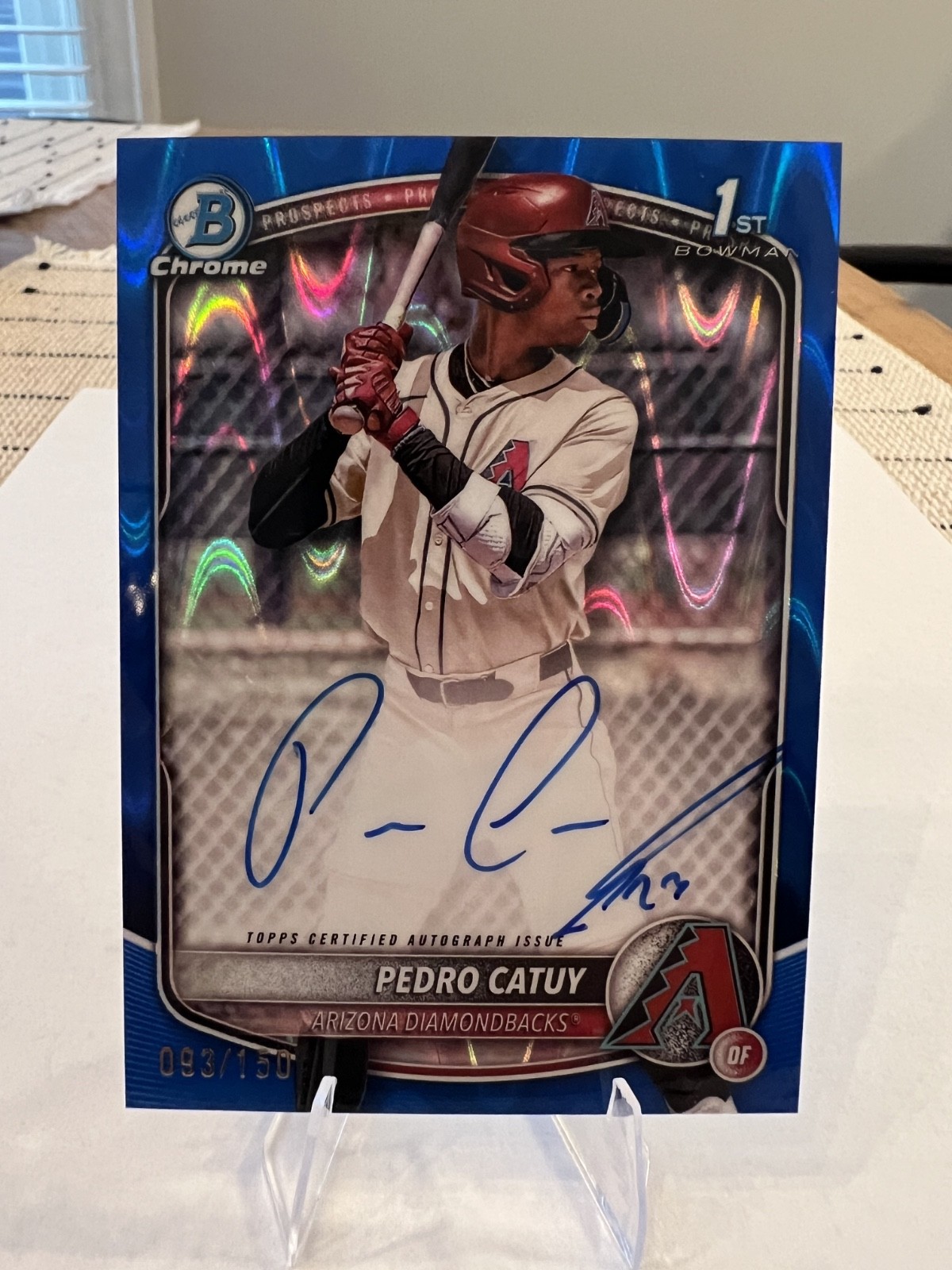 2025 Topps Bowman Chrome – Pedro Catuy Blue Wave Auto 93/150 #CPA-PC 1st Bowman