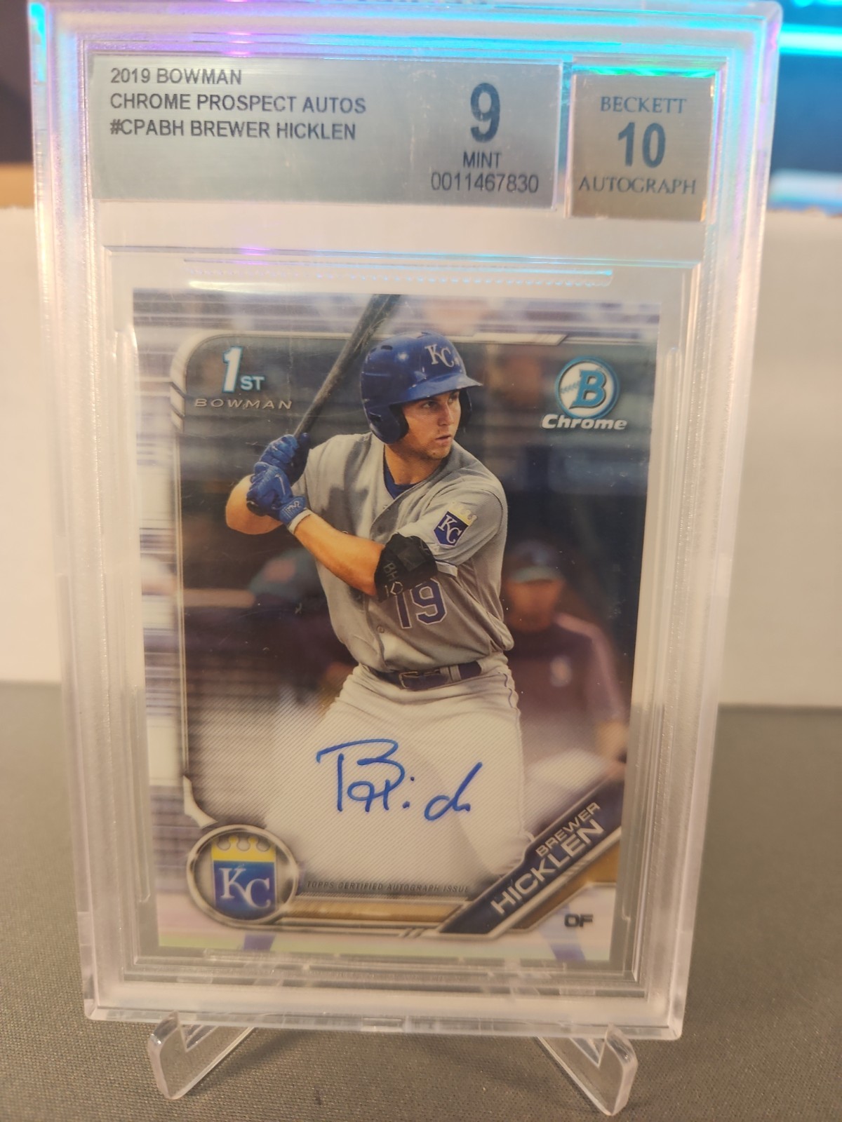 2019 Bowman – Chrome Prospect Autographs Brewer Hicklen #CPA-BH (AU, RC)