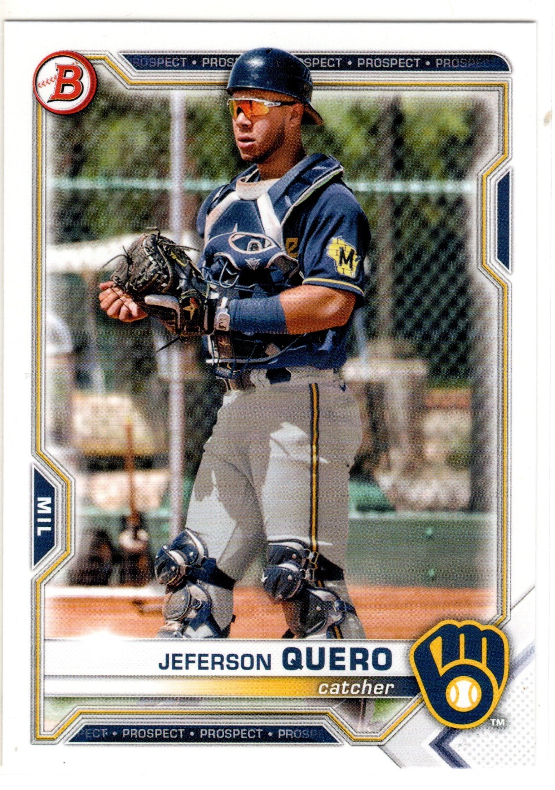Jeferson Quero Milwaukee Brewers 2021 Bowman Draft