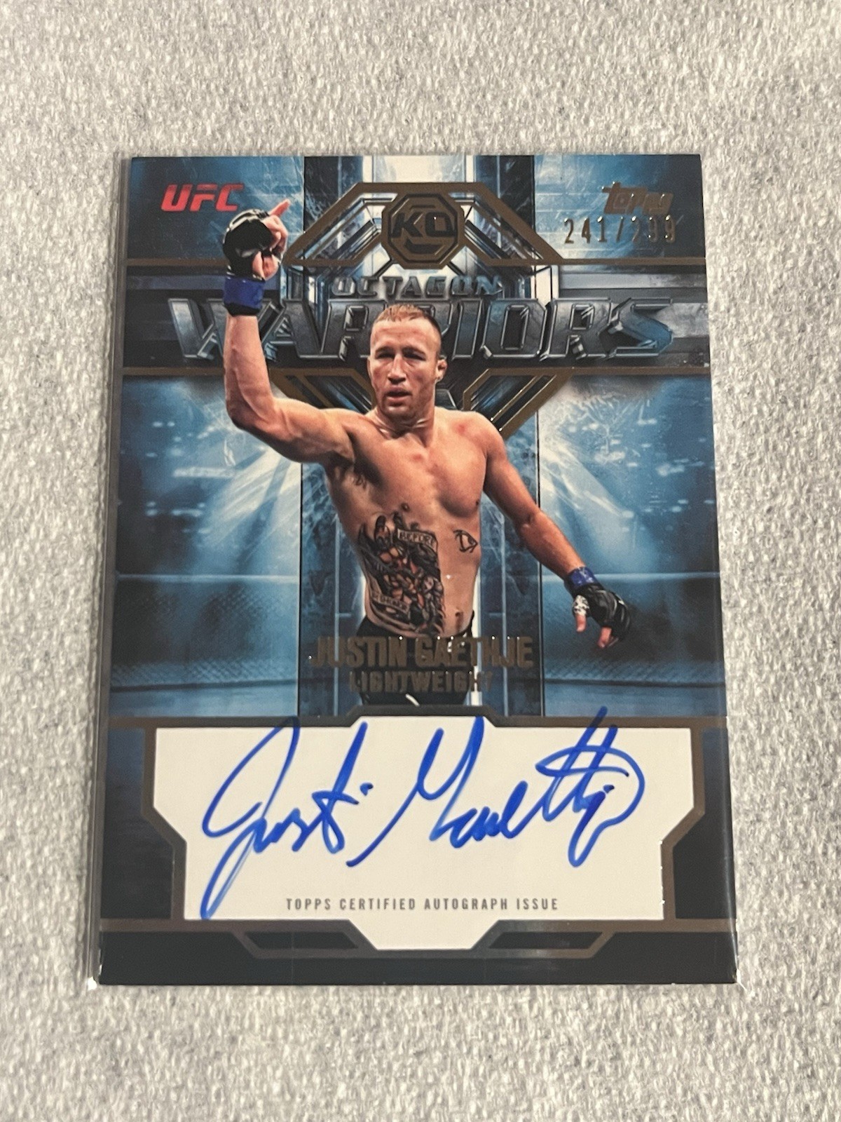 2026 Topps Knockout UFC Octagon Warriors Justin Gaethje Auto OWS-JG #/299