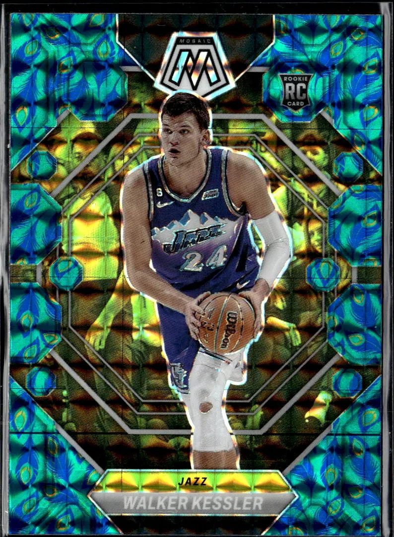 Walker Kessler 2022-23 Mosaic Peacock Prizm Rookie RC SSP SHORTPRINT Utah Jazz