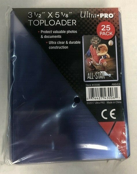 NEW Ultra Pro 3.5 x 5″ Toploader Index Photo Postcard Card Holder 25 COUNT 43006