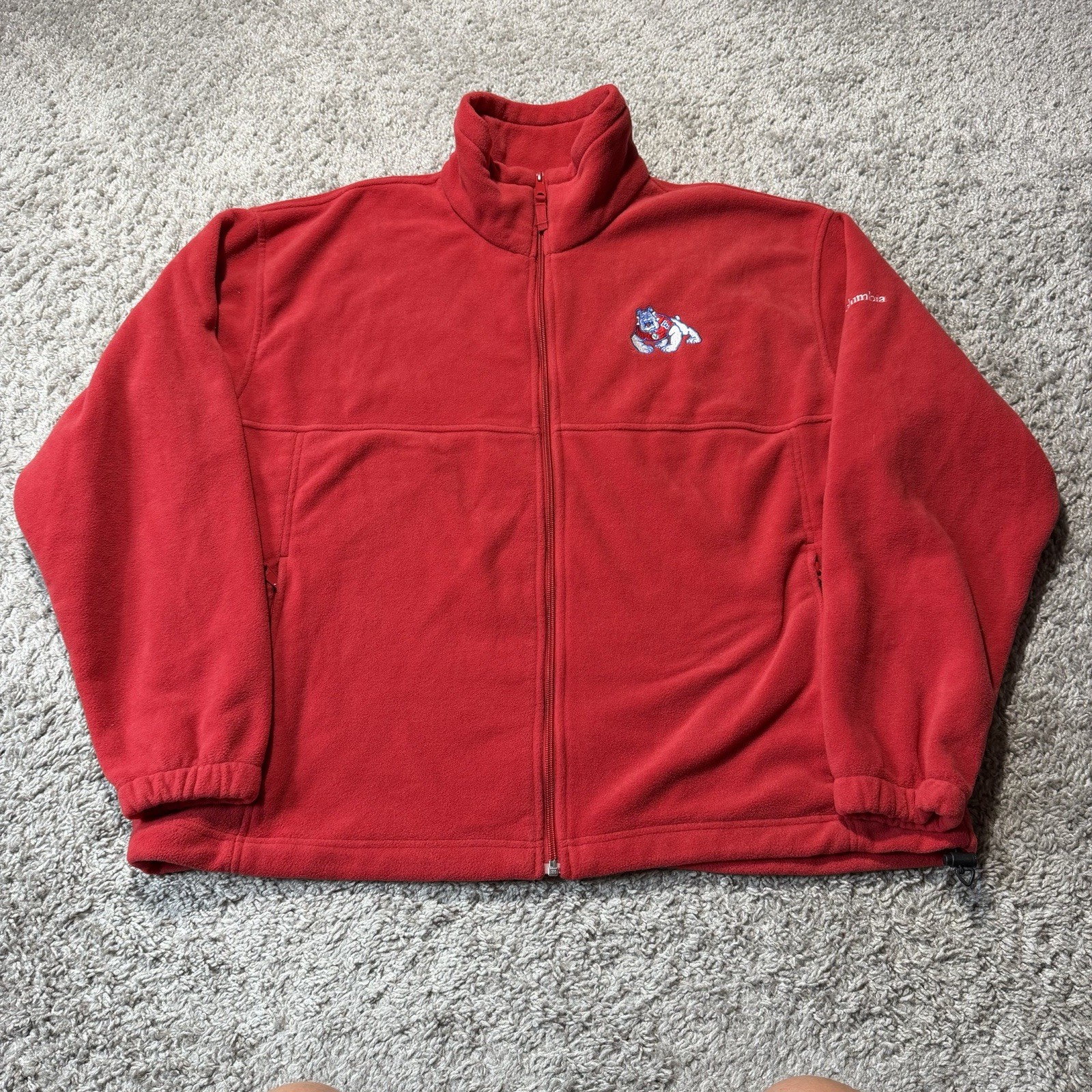 Columbia Men’s XL Y2k Fresno State Bulldogs Red Full-Zip Fleece Jacket