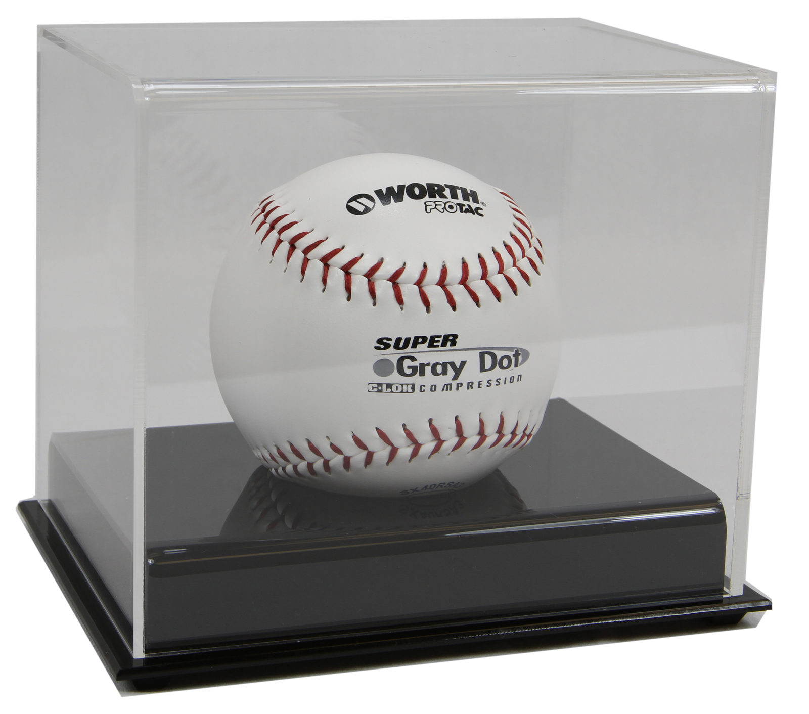 NEW DELUXE SOFTBALL DISPLAY CASE HOLDER w/ BLACK BASE