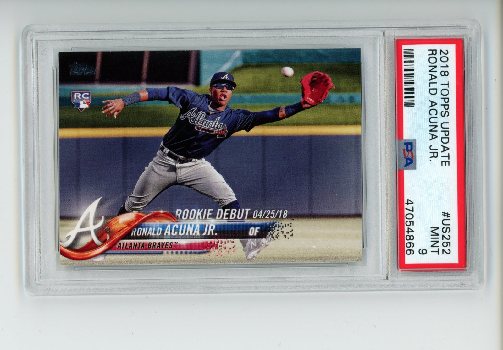 2018 Topps Update Ronald Acuna Jr #US252 Rookie RC Atlanta Brave PSA 9 (866)