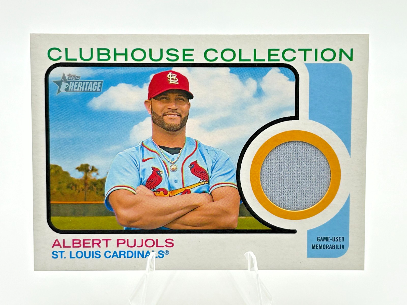 Albert Pujols 2022 Topps Heritage Clubhouse Collection Relics St. Louis Cardinal