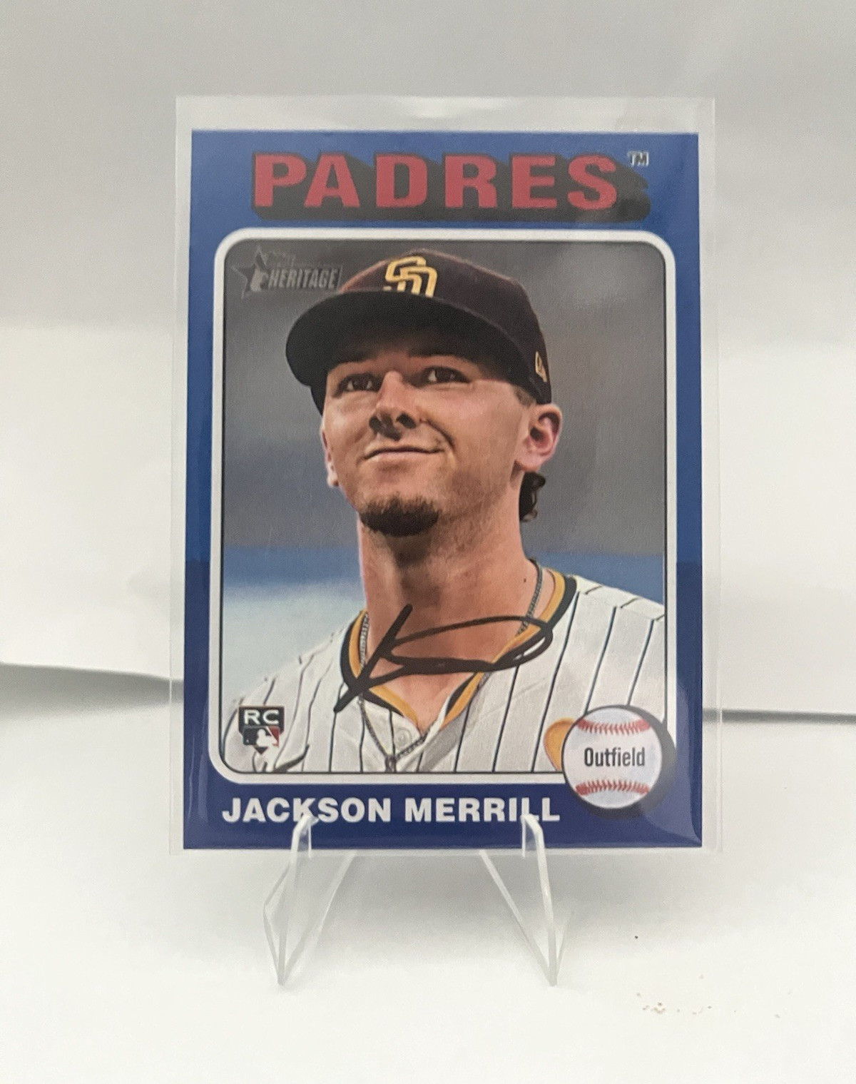 Topps Heritage High Number 2024 Dark Blue Border Jackson Merrill RC Padres #689