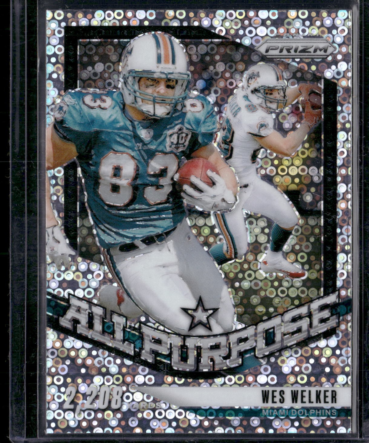 2024 Panini Prizm Wes Welker No Huddle All Purpose #14 Miami Dolphins