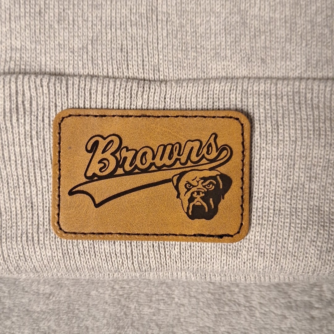 Browns Leather Rectangle Patch NFL (Patch Only)