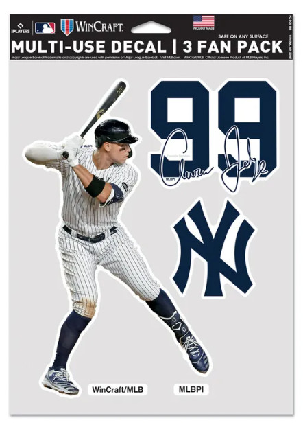 MLB Baseball Aaron Judge #99 Fan Pack Set of 3 Decals / Stickers